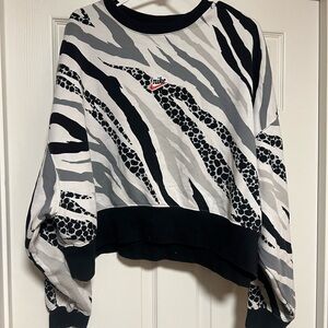 Nike Black and Gray Animal Print Sweatshirt